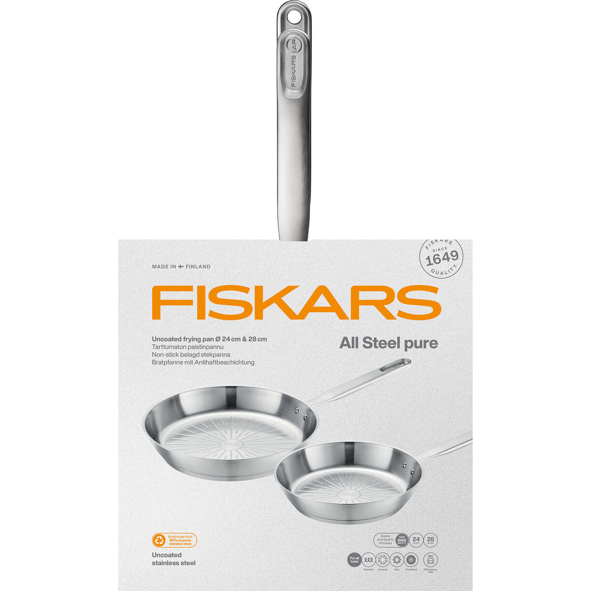 Fiskars All Steel Pure stekepannesett, 24+28 cm
