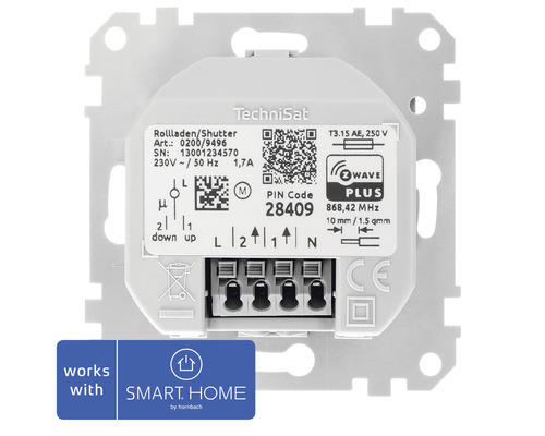 TechniSat rolluikschakelaar met repeaterfunctie compatibel met Merten System M - Compatibel met SMART HOME van hornbach