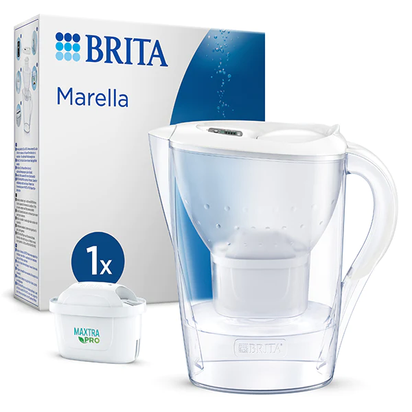 Carafe filtrante Marella blanche 2,4 L et filtre Maxtra Pro Brita fran