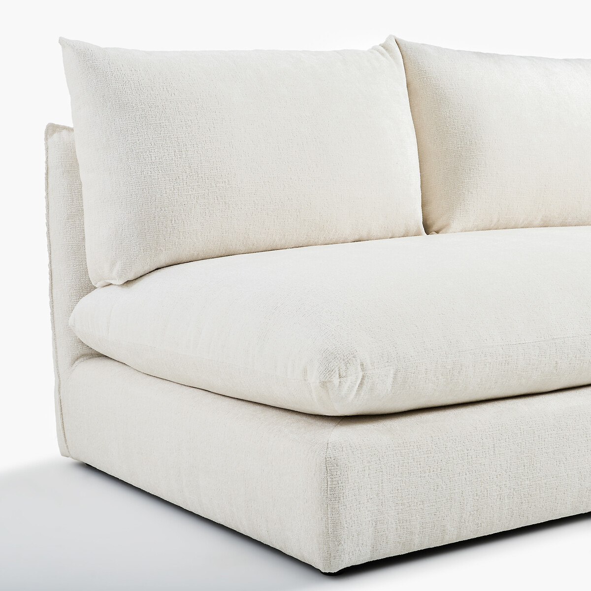 LA REDOUTE INTERIEURS<br>Sofá modular de 2 lugares. Veludo Malo texturizado