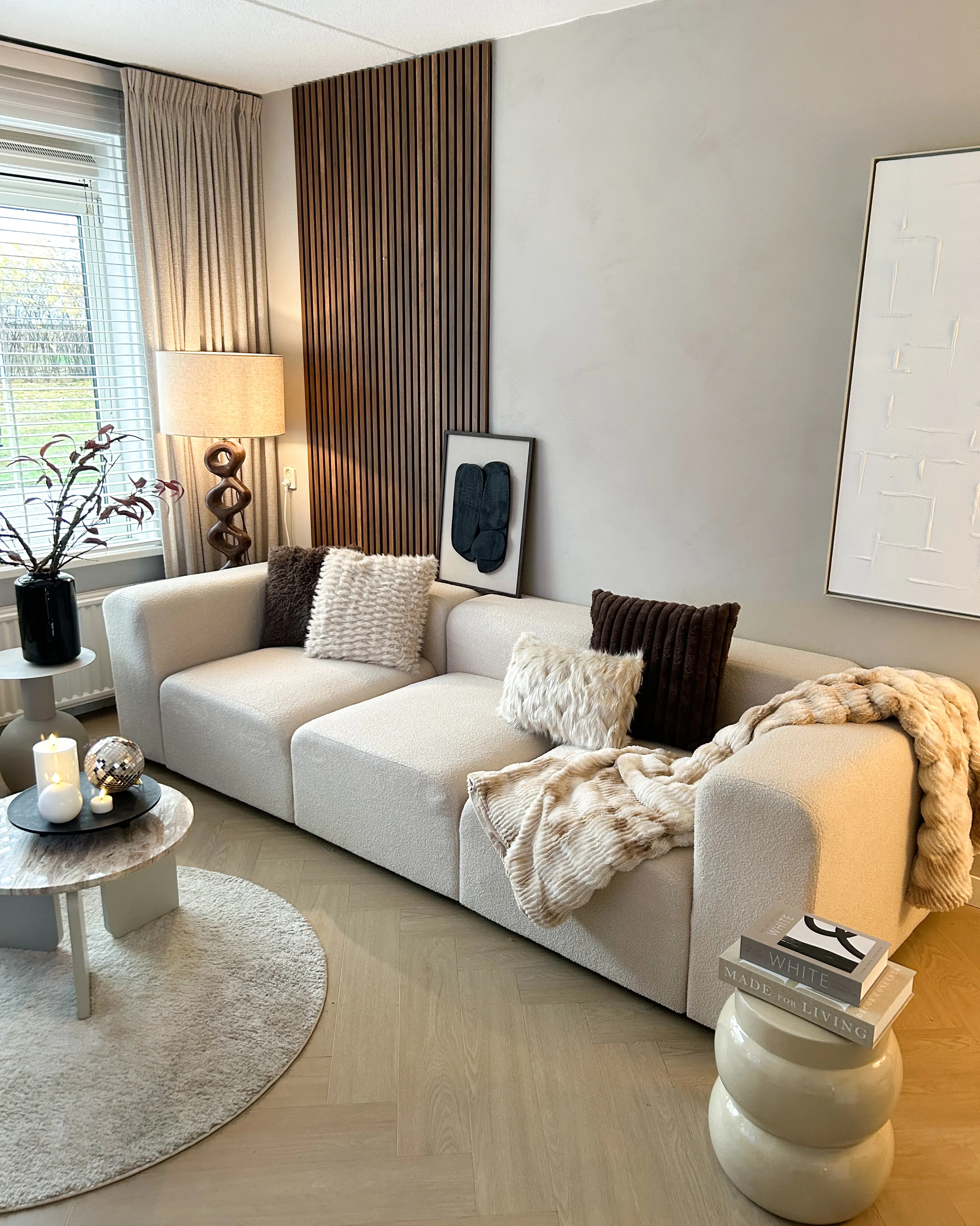 Modulaire bank 3-zits FALSTERBO Bouclé Wit