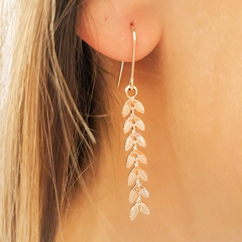 Boucles d'Oreilles Plaqué Or Mode Epis de Blé