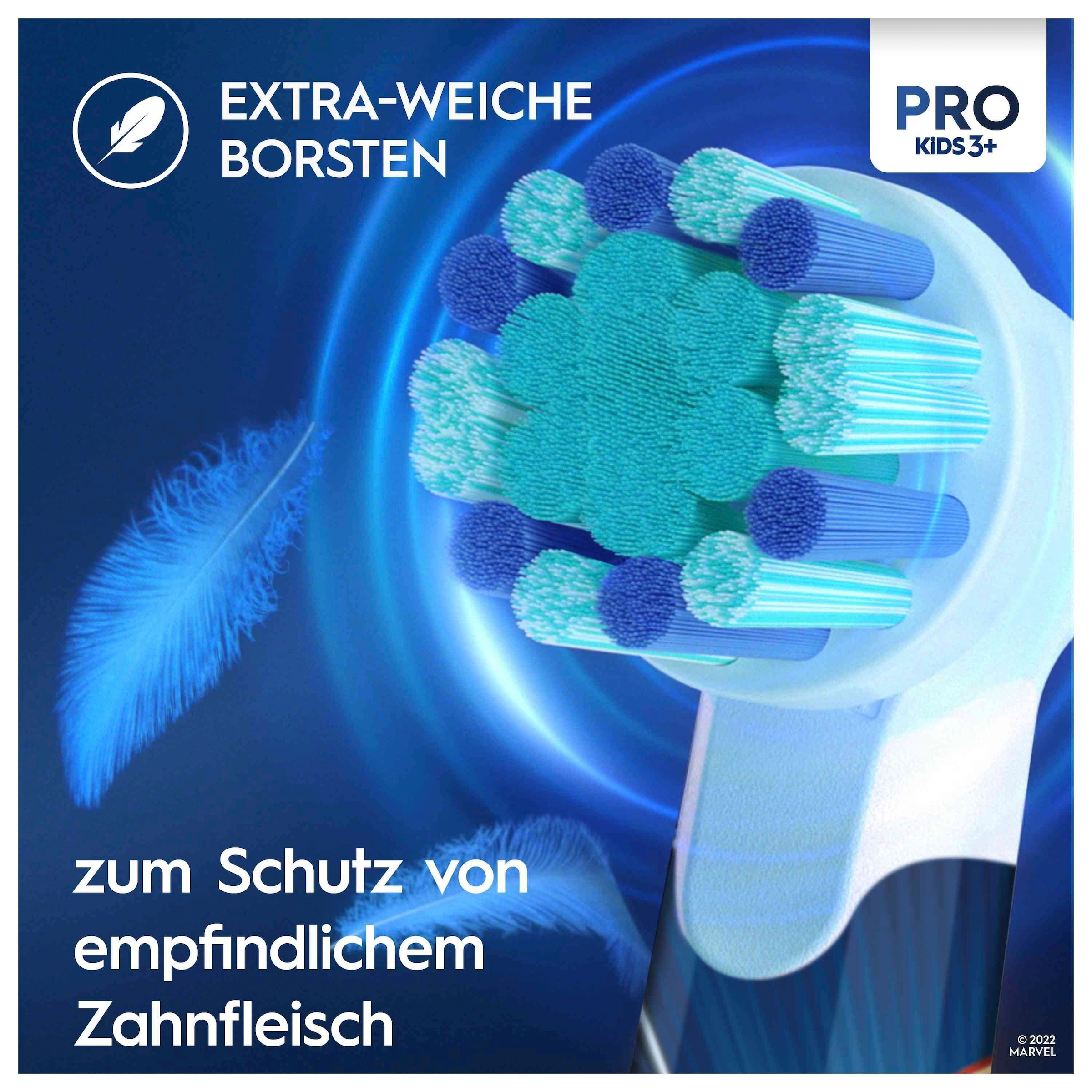 Oral-B Elektrische Zahnbürste »Pro Kids Spiderman« 1 Stk. Aufsteckbürsten für Kinder ab 3 Jahren