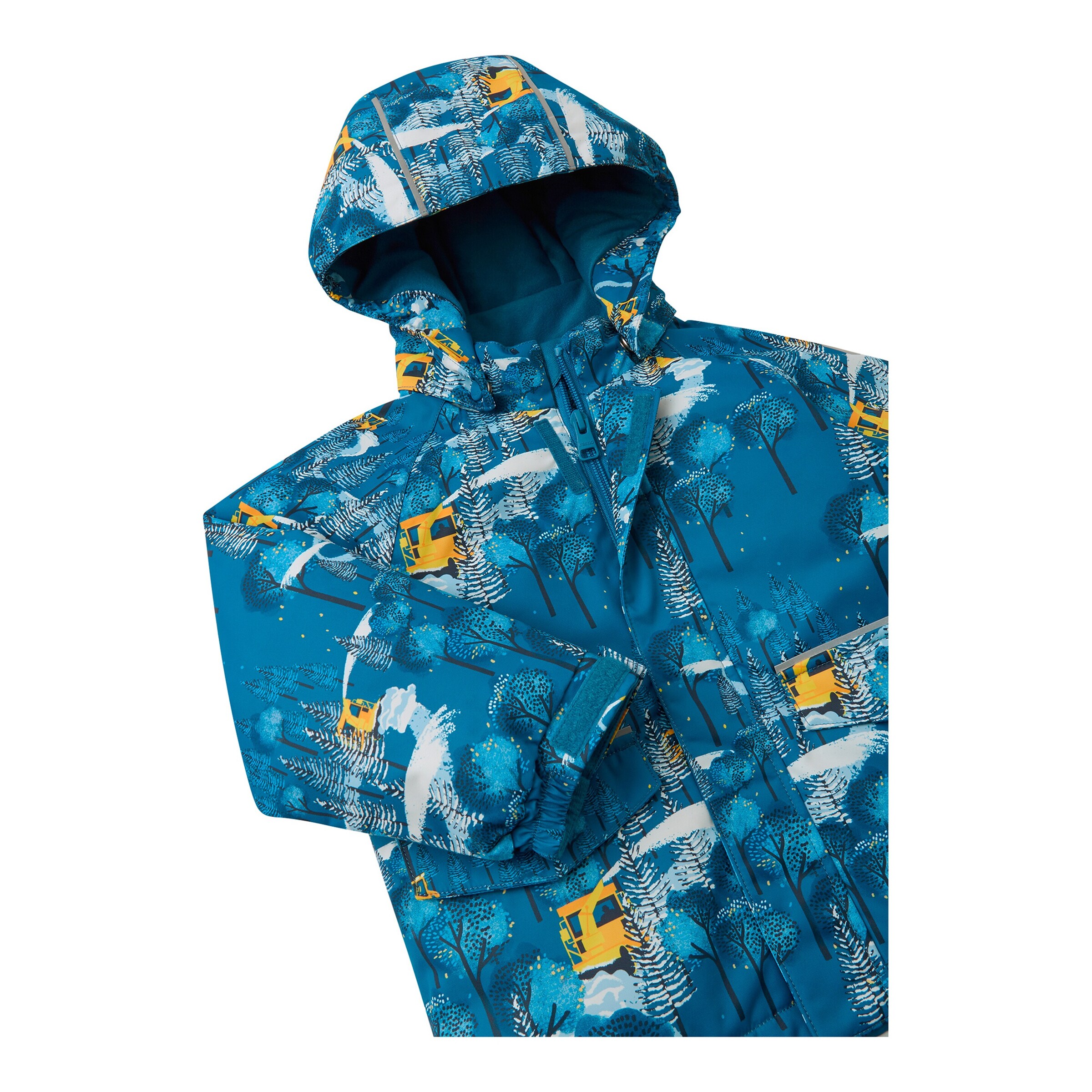 Reima Winterjacke mit Kapuze Wald blau/gelb