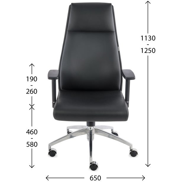 Fauteuil de bureau ergonomique MODO cuir naturel, accoudoirs 1D et pied aluminium