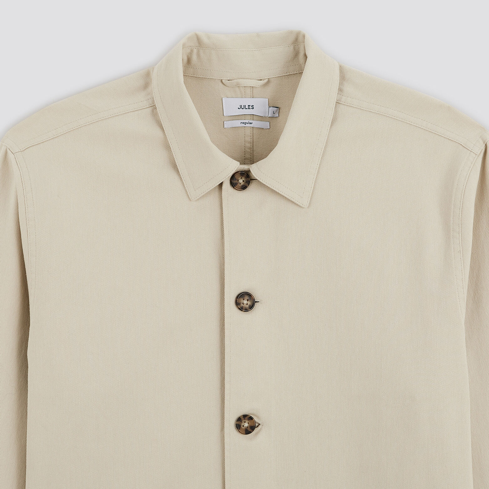 Surchemise regular unie coton recyclé twill Blanc