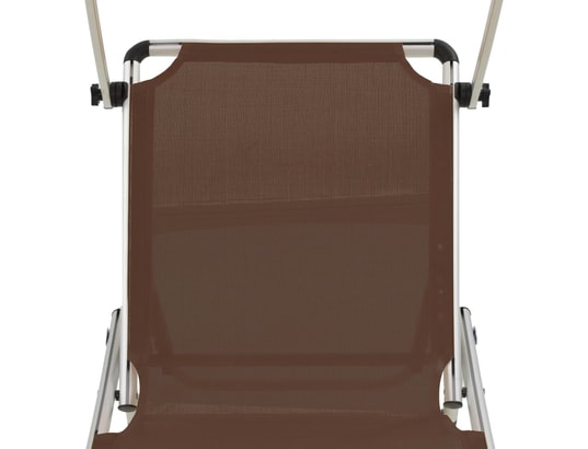 VIDAXL - Bain de soleil Lot de 2 chaises longues pliables avec auvent aluminium et t...