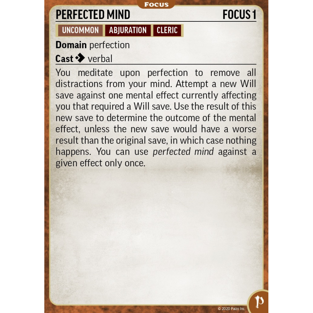 Pathfinder Second Edition - Focus Cards