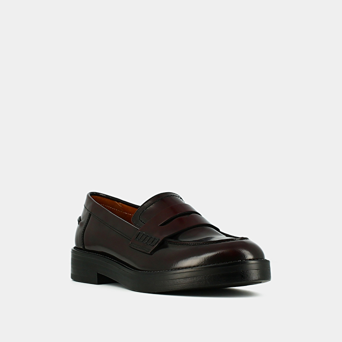 Mocassins  en cuir glacé bordeaux