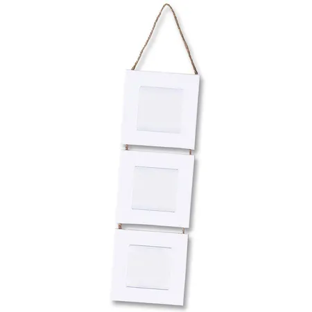 Folia Bilderrahmen aus Pappe zum Aufhängen, 3er Set, je ca. 12,5 x 12,5 cm, weiß