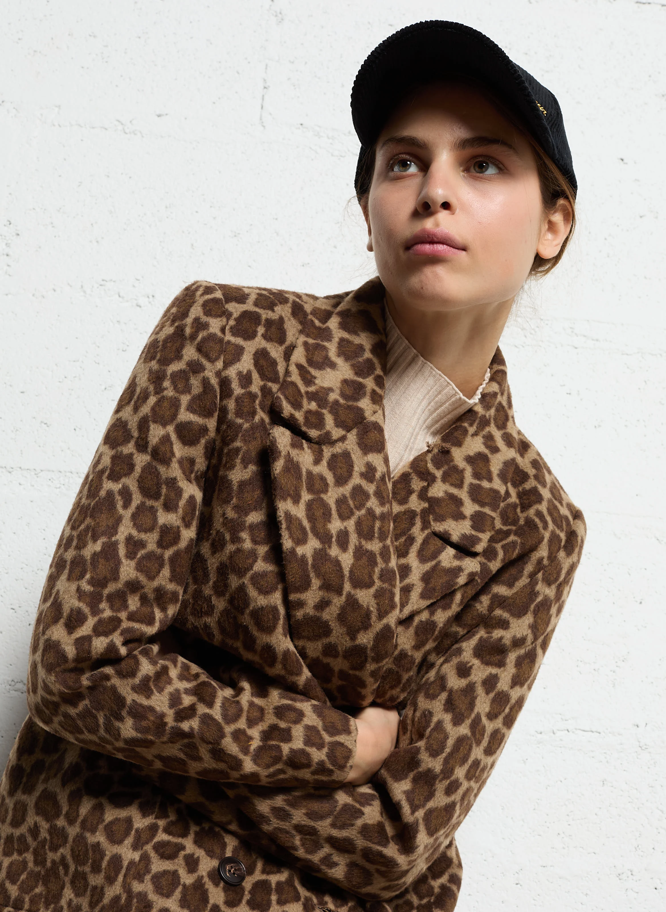Manteau col tailleur| Marron