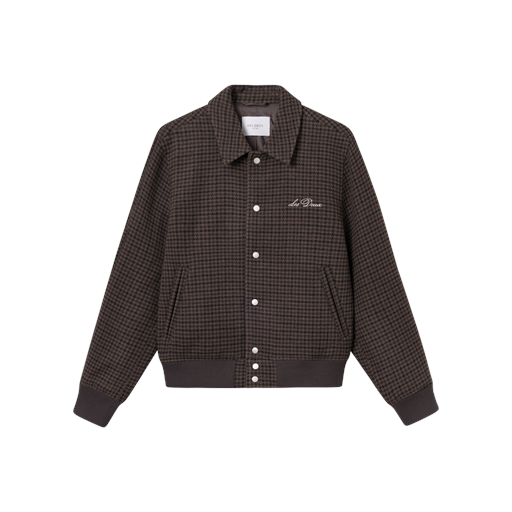 Les Deux Varsity Houndstooth Jakke,  Mountain Grey/Coffee Brown, L