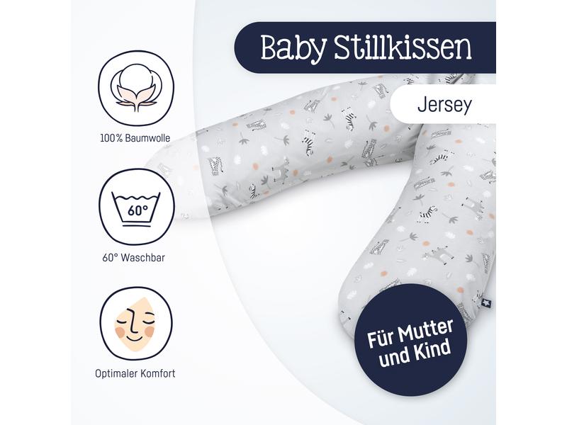 Julius Zöllner Stillkissen Jersey Savanne Grau 190 cm Stillkissen aus Jerseybaumwolle