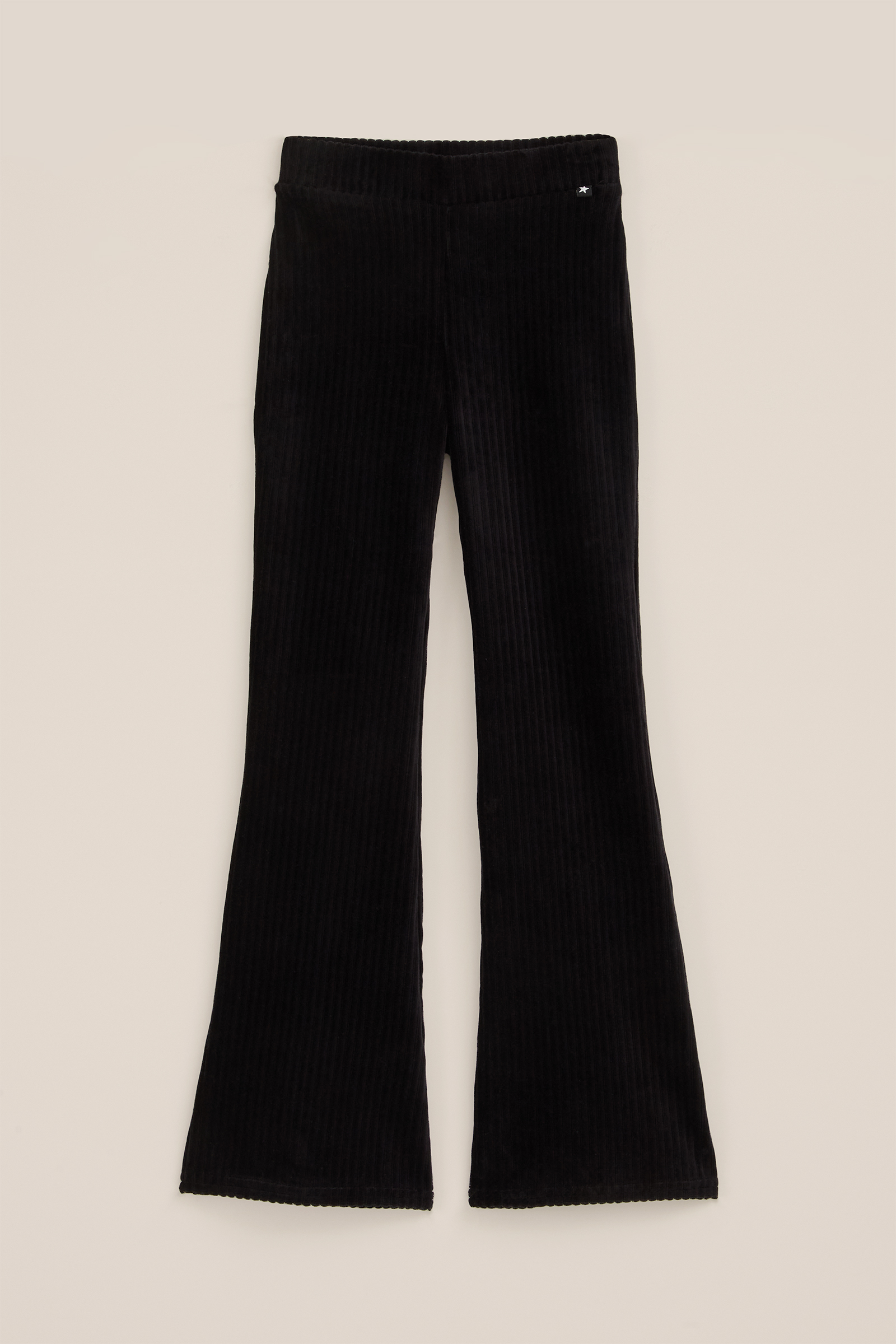 Meisjes velvet flared legging van ribstof WE Fashion Zwart