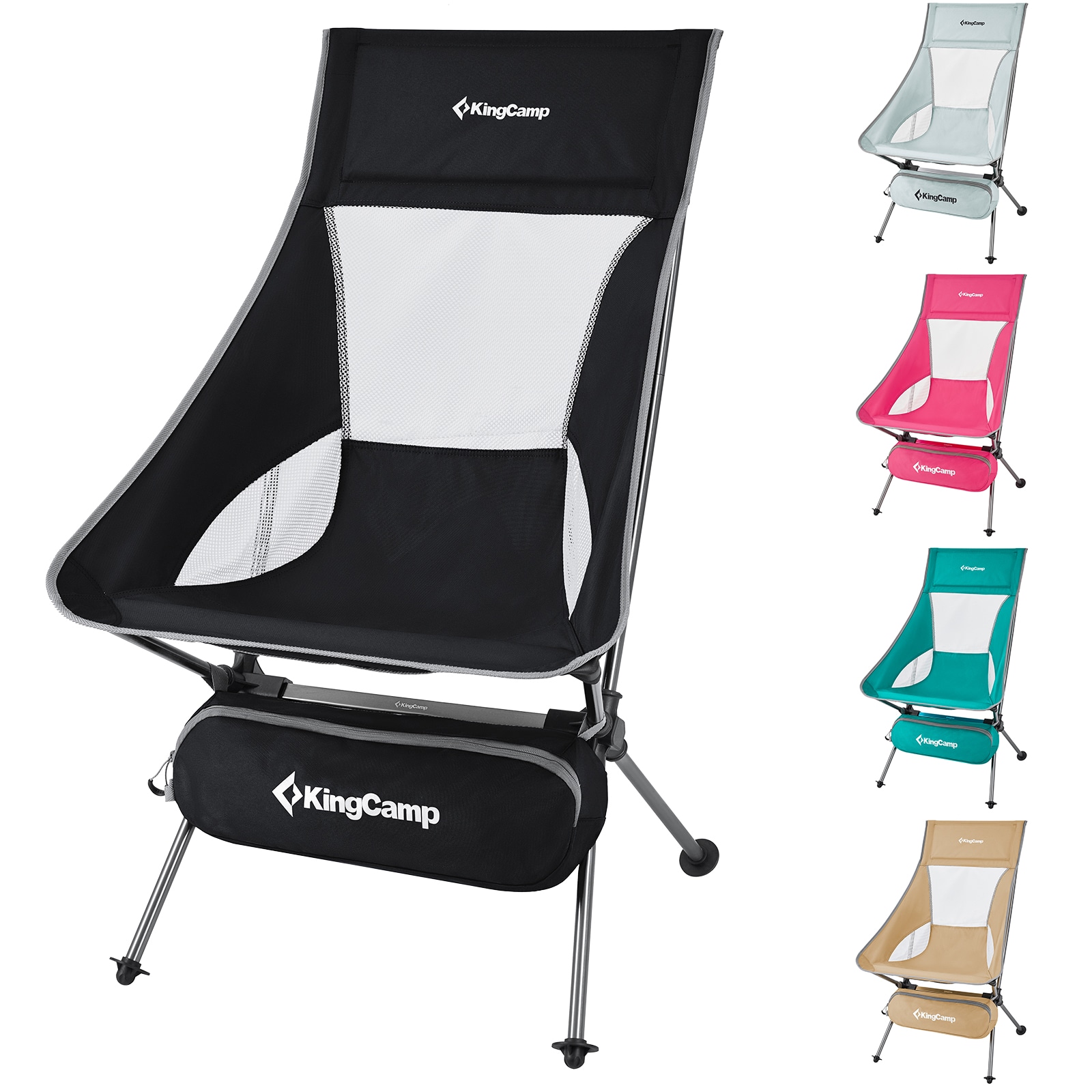 KINGCAMP Campingstuhl Logan Klappstuhl Strand Stuhl Faltbar Leicht Alu 150 kg Farbe: beige