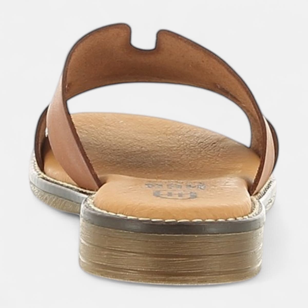Mules Femme en cuir cognac