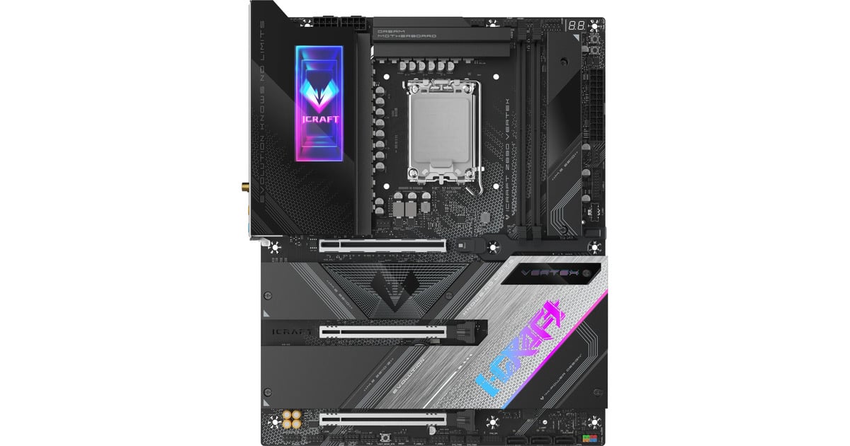 MAXSUNMS-iCraft Z890 VERTEX socket 1851 moederbord  (Zwart, RAID, 2.5 Gb-LAN, WLAN, BT, Sound, ATX)