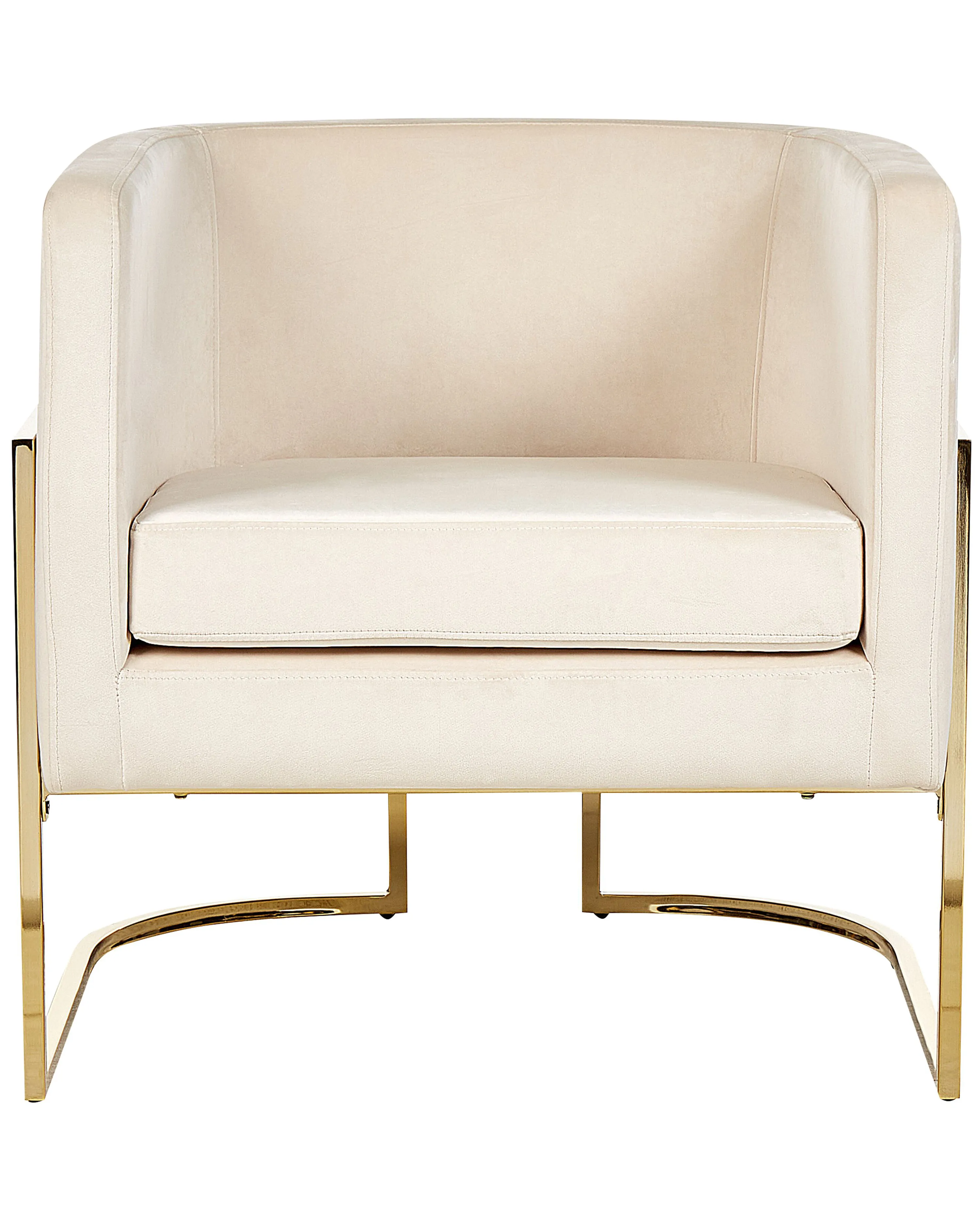 Fauteuil SIRKKA Fluweel Lichtbeige