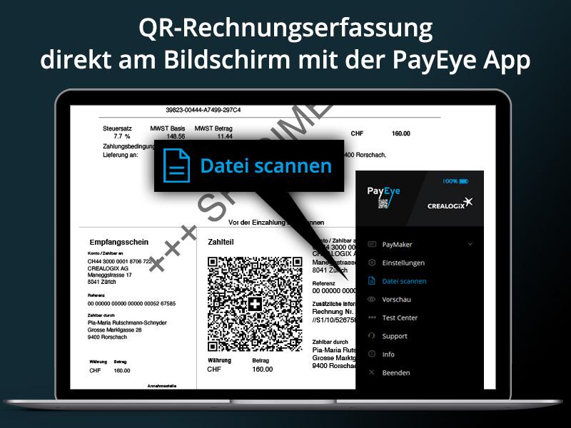 Crealogix Belegleser PayEye Swiss QR Code Reader Lesegerät für Swiss QR Code