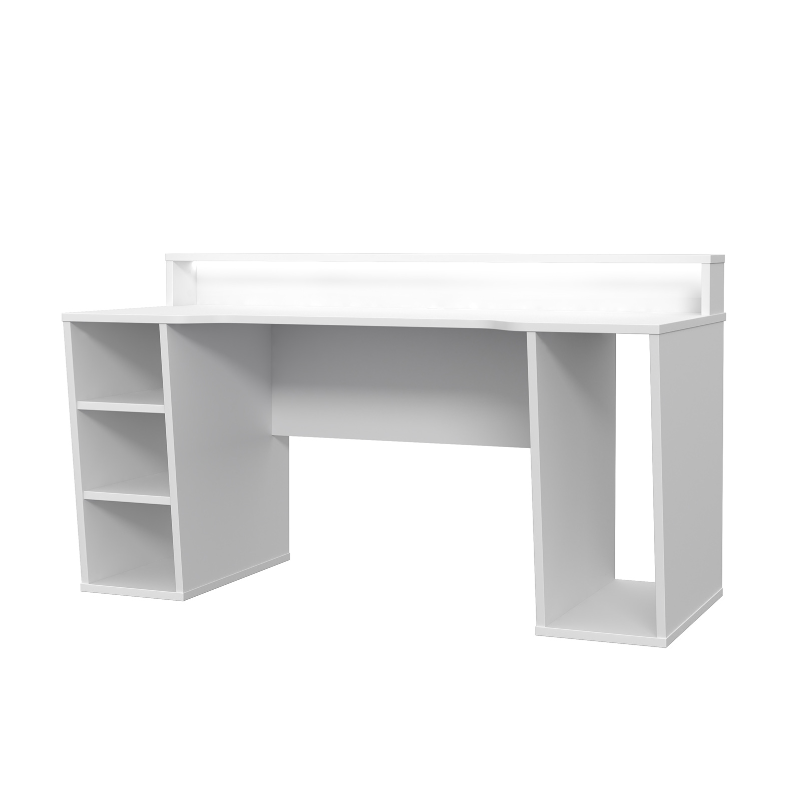 Schreibtisch - weiß - mit LED-Beleuchtung - 160 cm breit