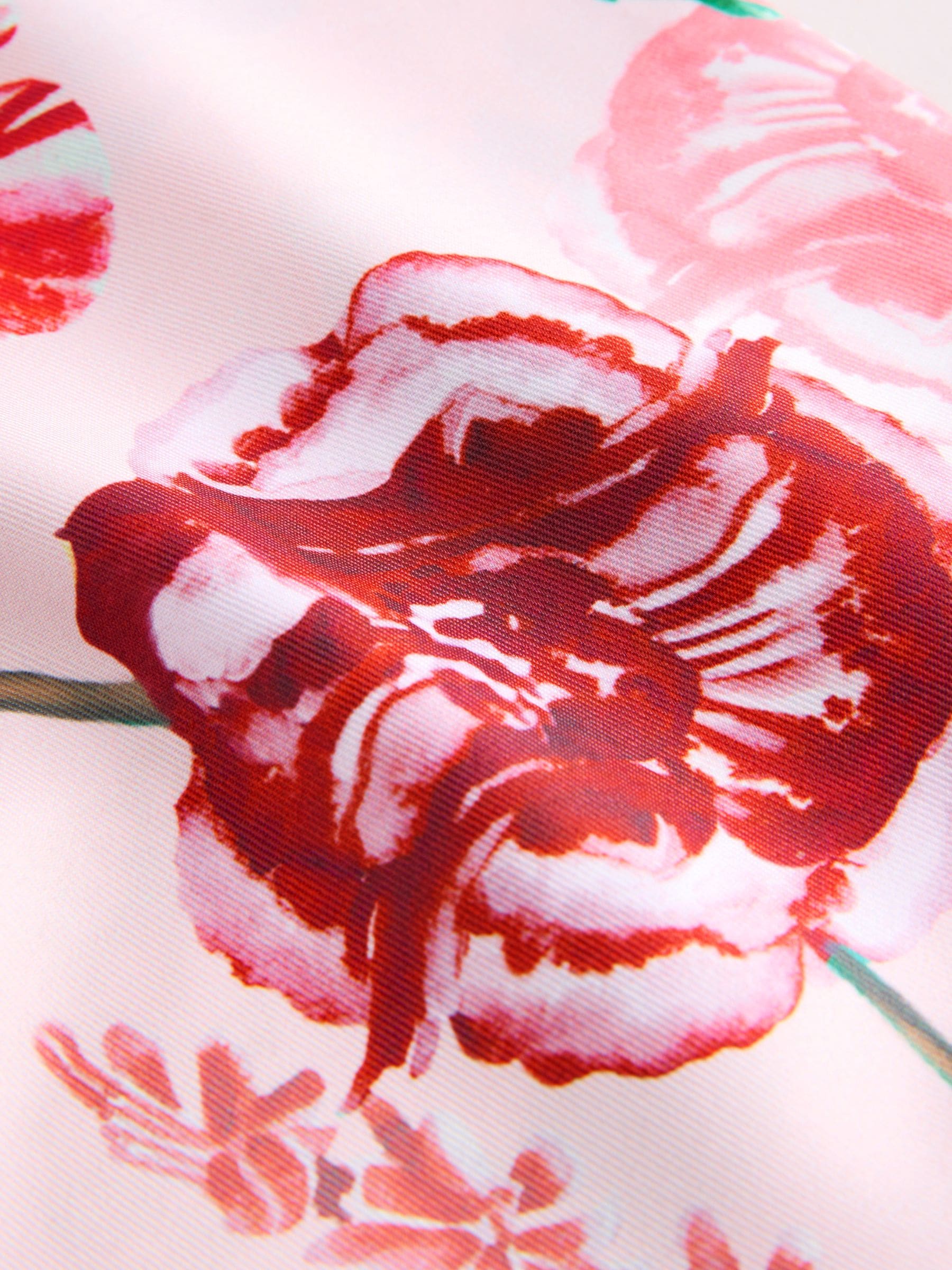 Roze met bloemenprint - Pre Tied Satin Headscarf