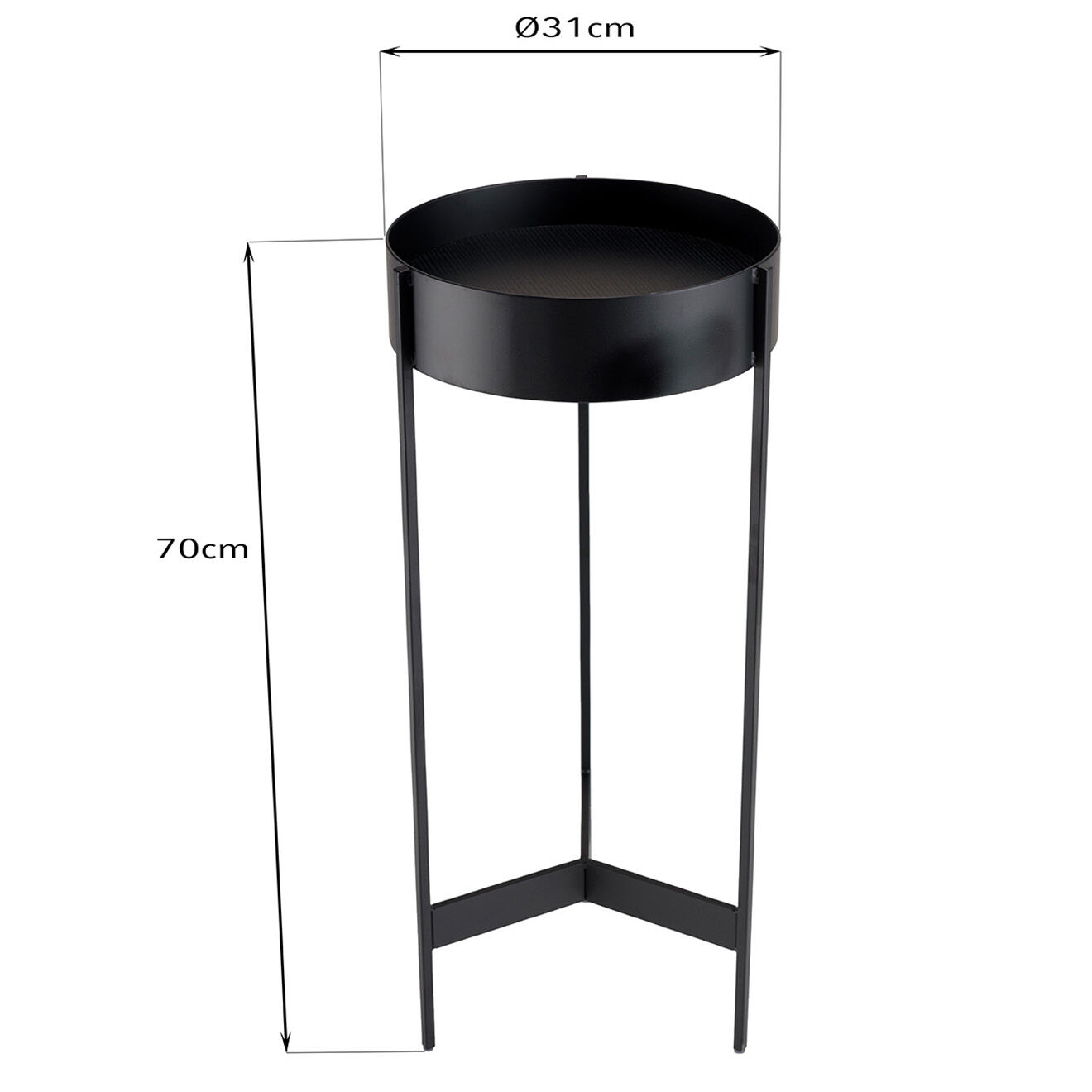 Macabane Sellette ronde / porte plante Mm Daly noir - 31x31x70 cm