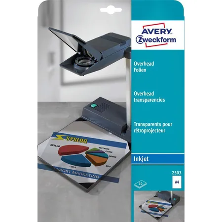 Avery Zweckform 2503 Overhead-Folien, DIN A4, einseitig beschichtet, 10 Bogen