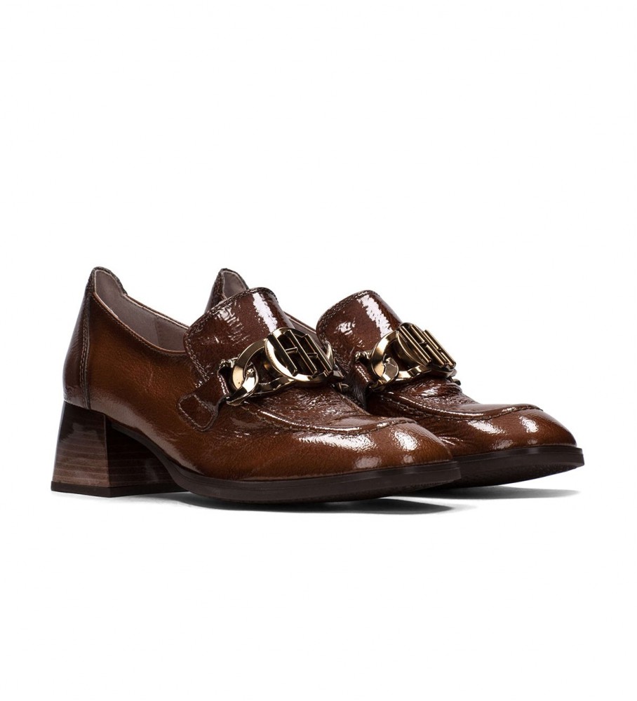 Sapatos Hispanitas Charlize em couro marrom - Salto de 4,5 cm -