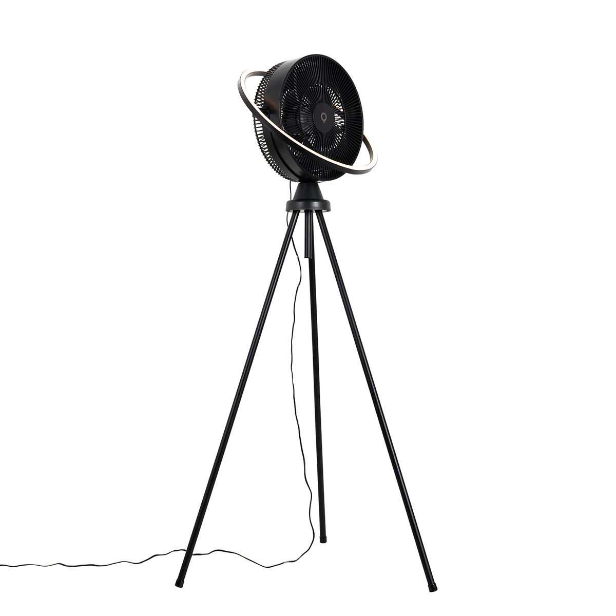 Vloerventilator tripod zwart incl. LED 3-staps dimbaar verstelbaar - Marleen