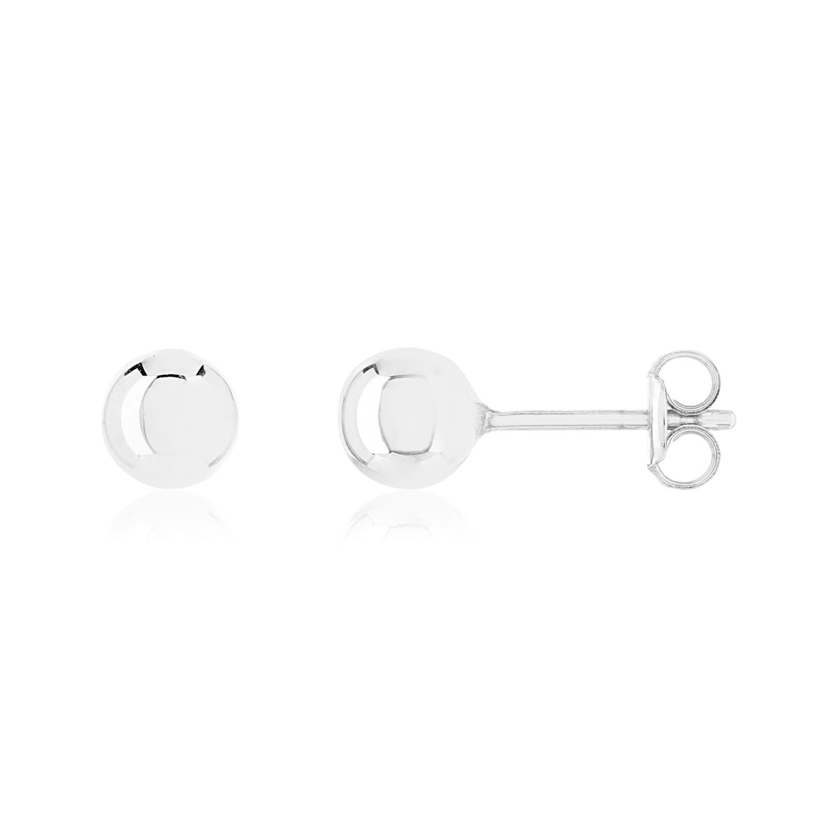 Boucles d'oreilles or 375 blanc diam 5 mm