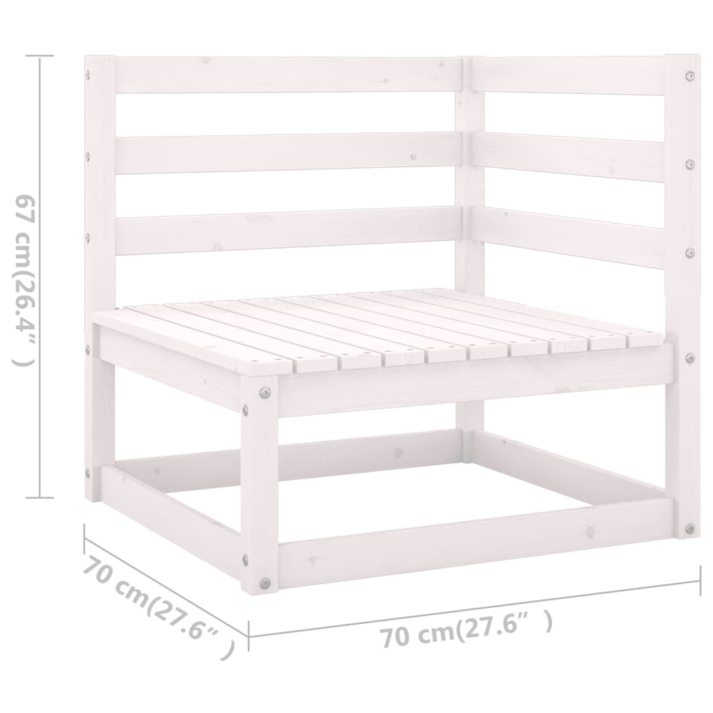 Salon de jardin meuble d'extérieur ensemble de mobilier 6 pièces blanc bois de pin massif
