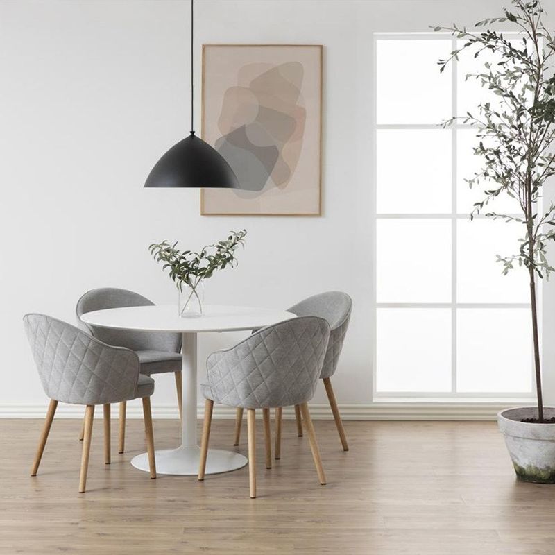 Lisomme - Vino - Eettafel - Wit - Ronde Tafel - Diameter 110 cm