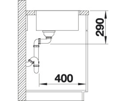 Blanco ANDANO 450-IF spoelbak, 490 x 440 mm, roestvrij staal, 522961
