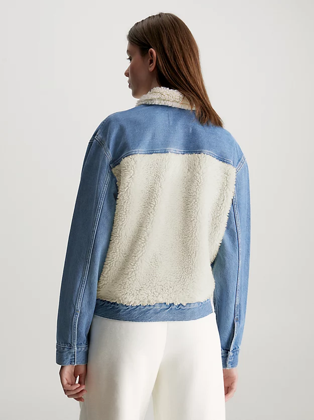 Jaqueta jeans sherpa unissex