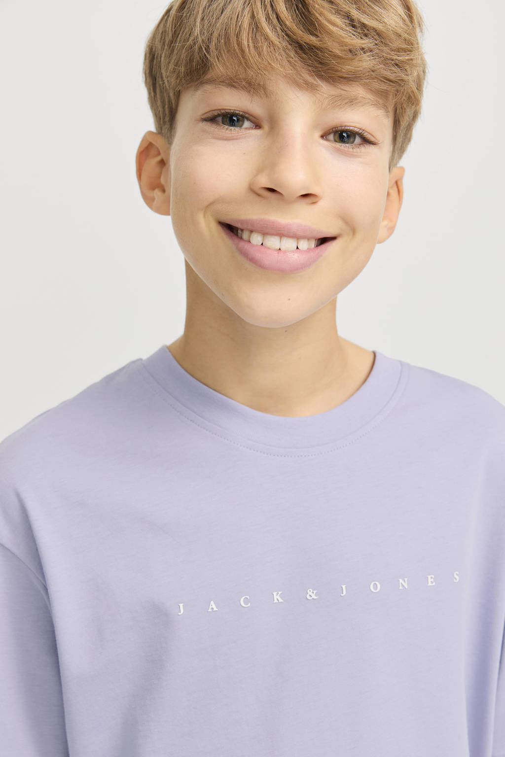 JACK & JONES T-shirt JJESTAR met tekst lila