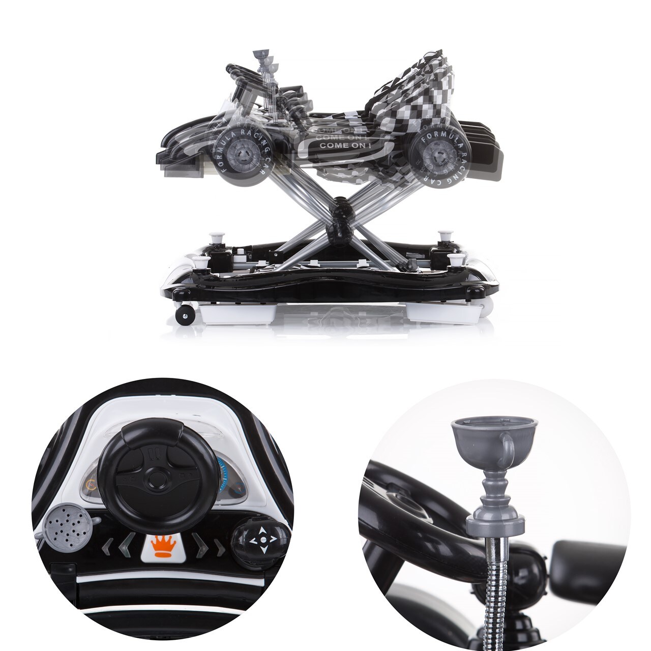 Chipolino Lauflernwagen 4 in 1 Racer, verstellbar, Wippe, Activitycenter rot