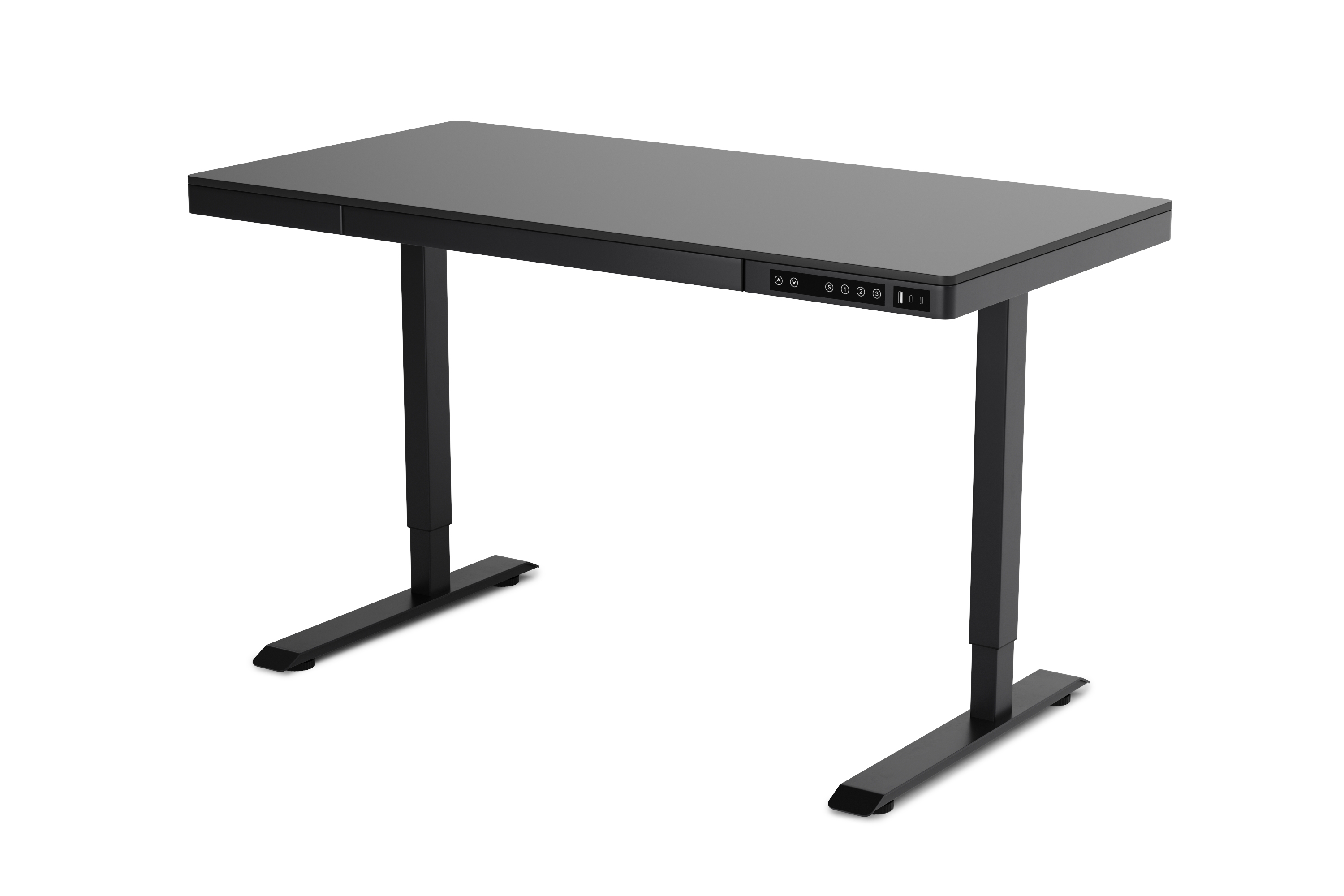 Stehpult elektrisch mit Schublade schwarz 120 x 60 cm