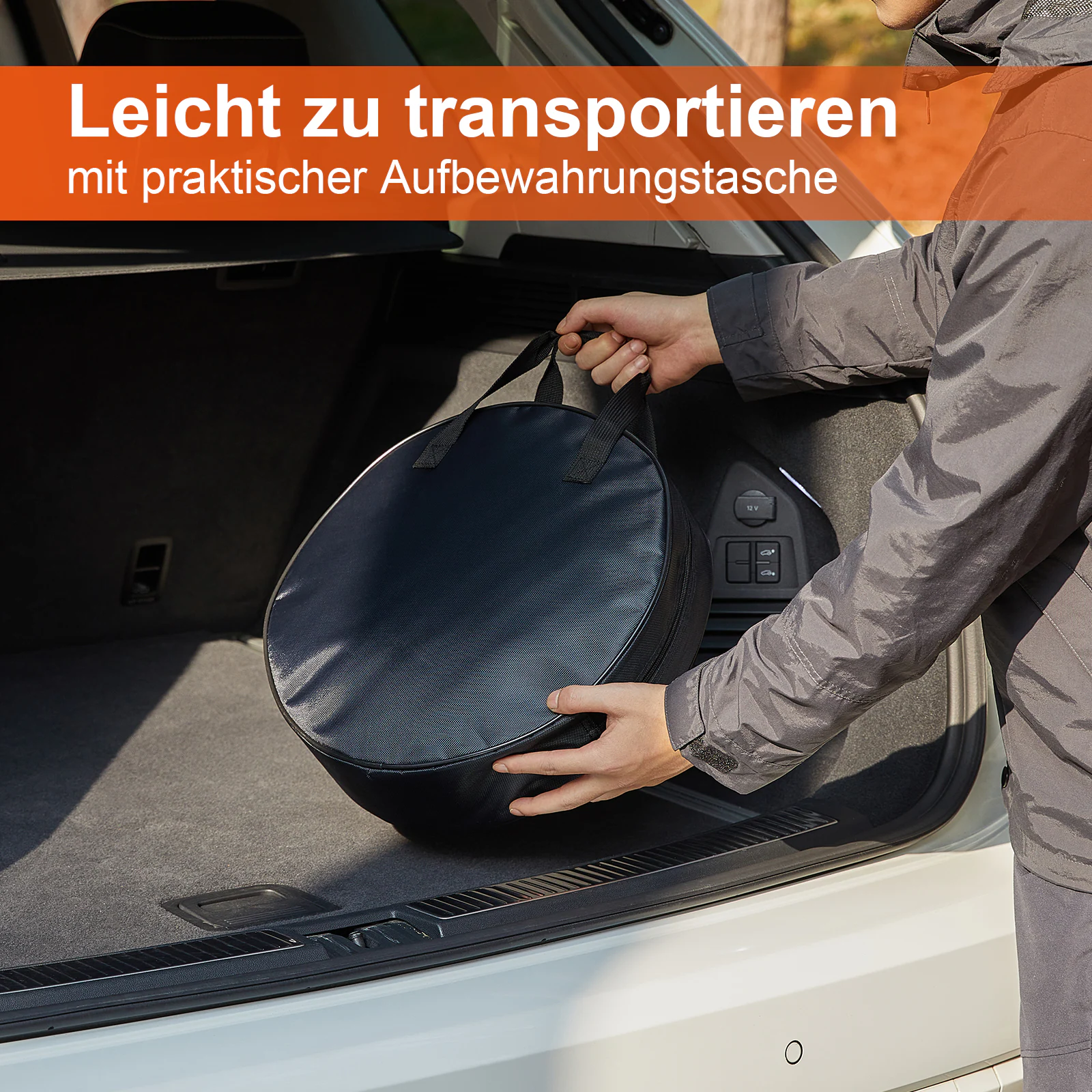 HANSTARS Portables EV Ladegerät Type 2 Schutzkontakt-Steckdose, 3.7 kW mit Tasche