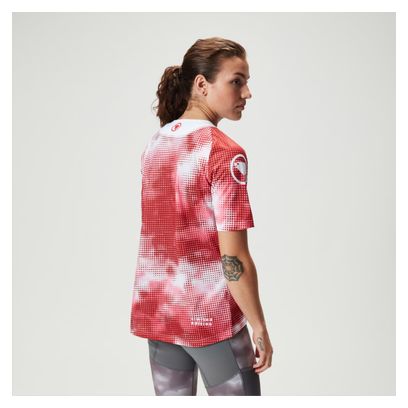 Maillot Manches Courtes Femme Endura Nuage de Pixels LTD Rouge