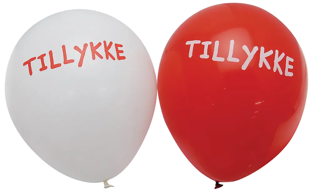 Ballon H. 25 cm 6-pak - Tillykke