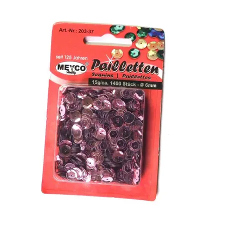 Meyco Pailletten rosa metallic, 1400 Stück, 6mm, 15g