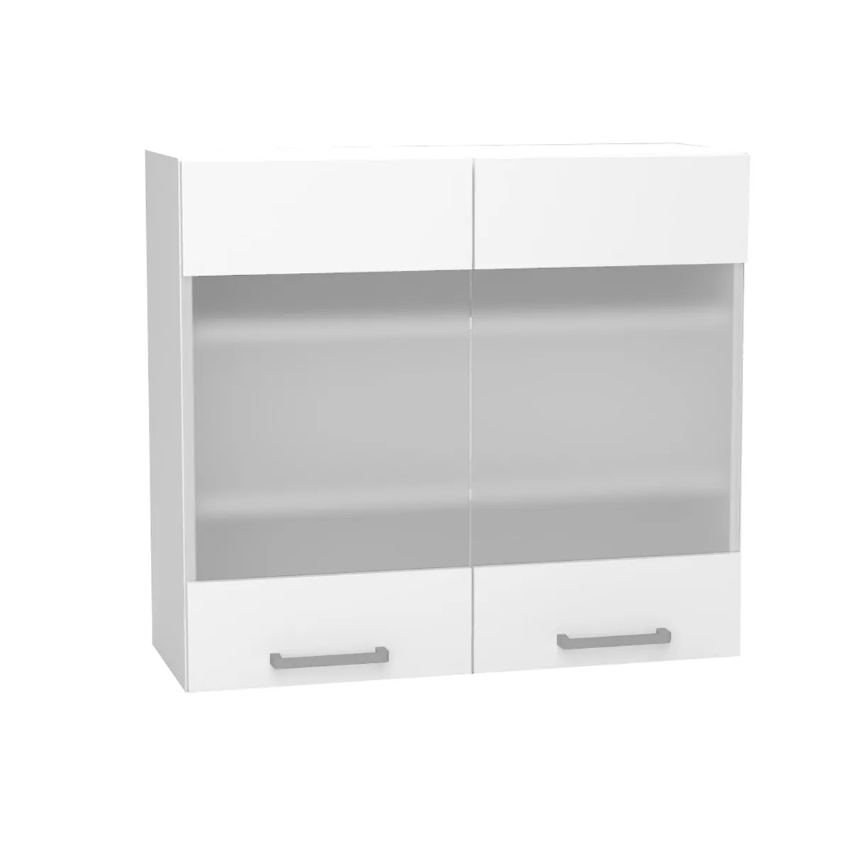 Pegane Meuble Haut Cuisine - Blanc/Gris