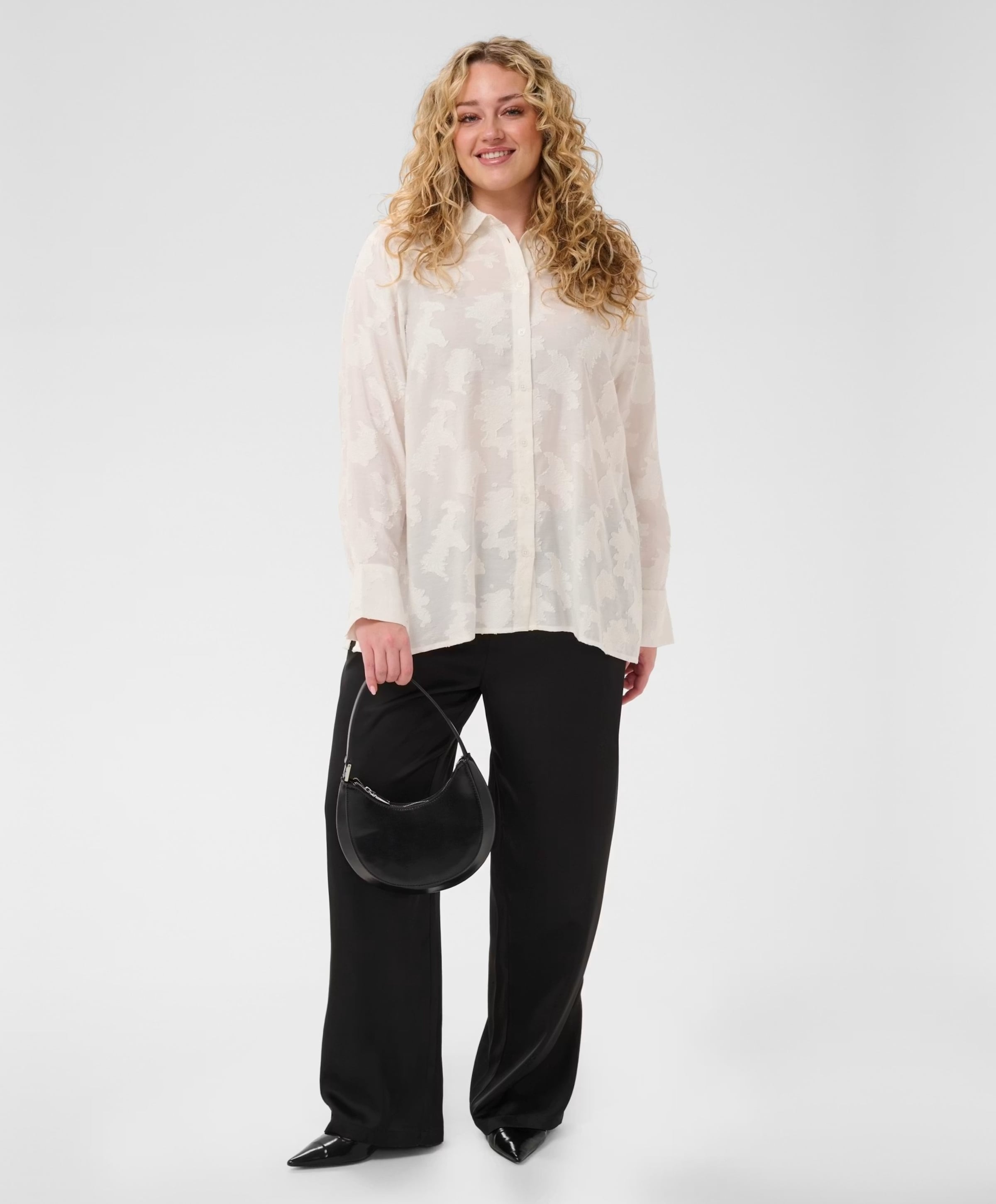 KAFFE Curve Dames blouse ecru