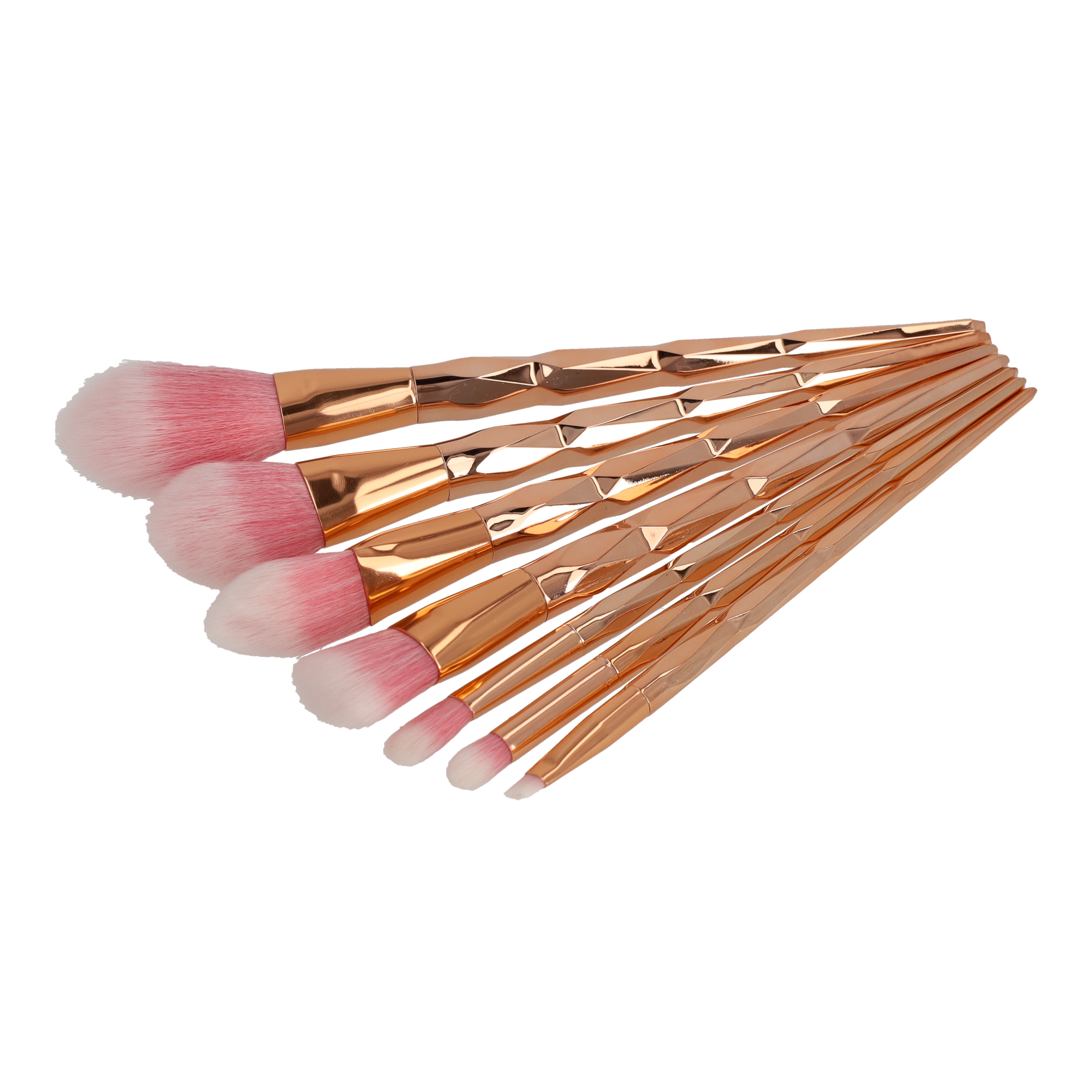 7-teiliges Beauty Make Up Puder Pinsel Set - Roségold / Rosa