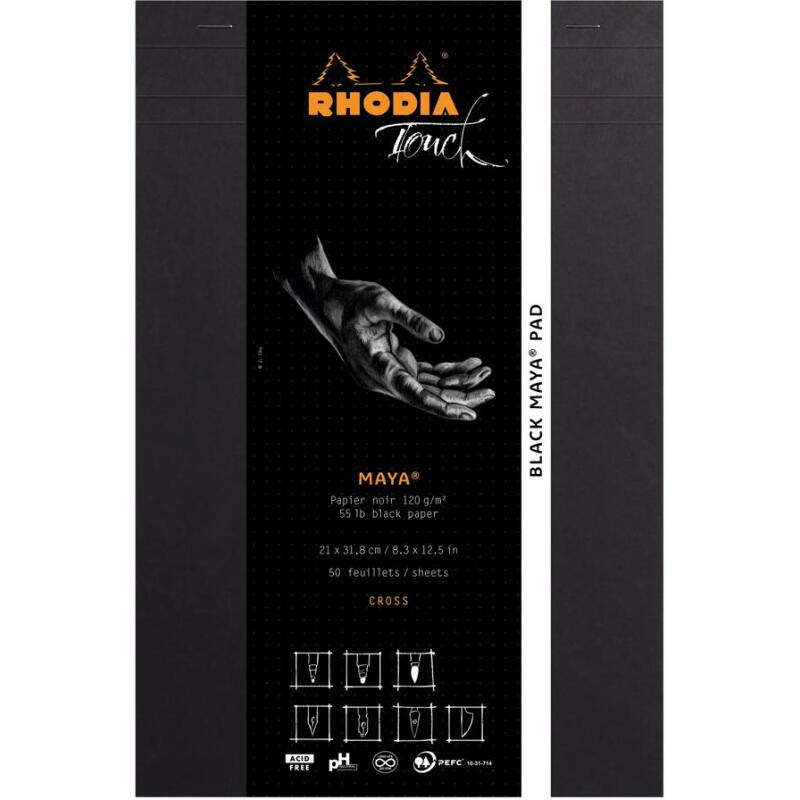 Black Maya pad A4+ 50 feuilles Cross 120 g - Noir
