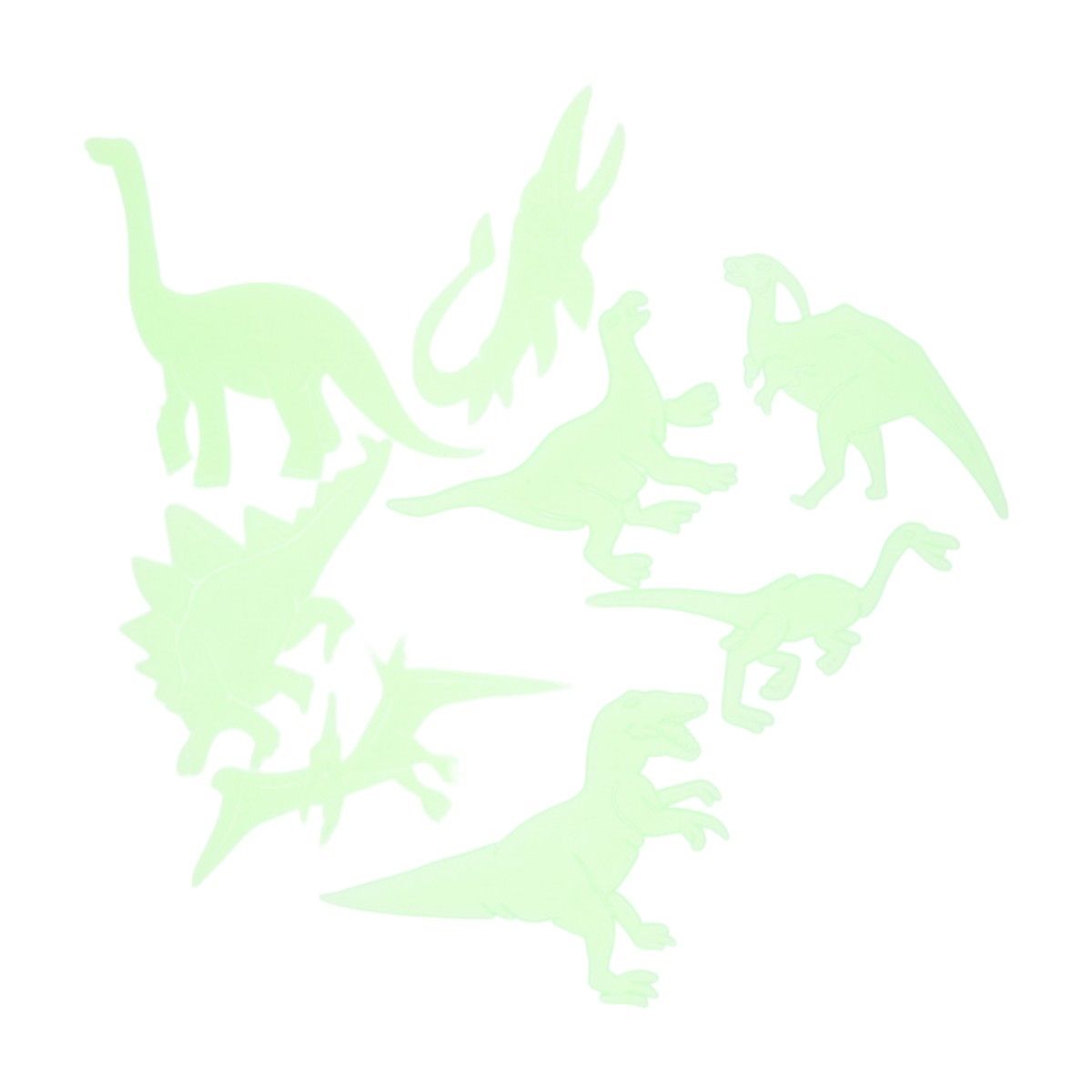 Lot de 8 stickers dinosaures phosphorescents Mercredi et Patati