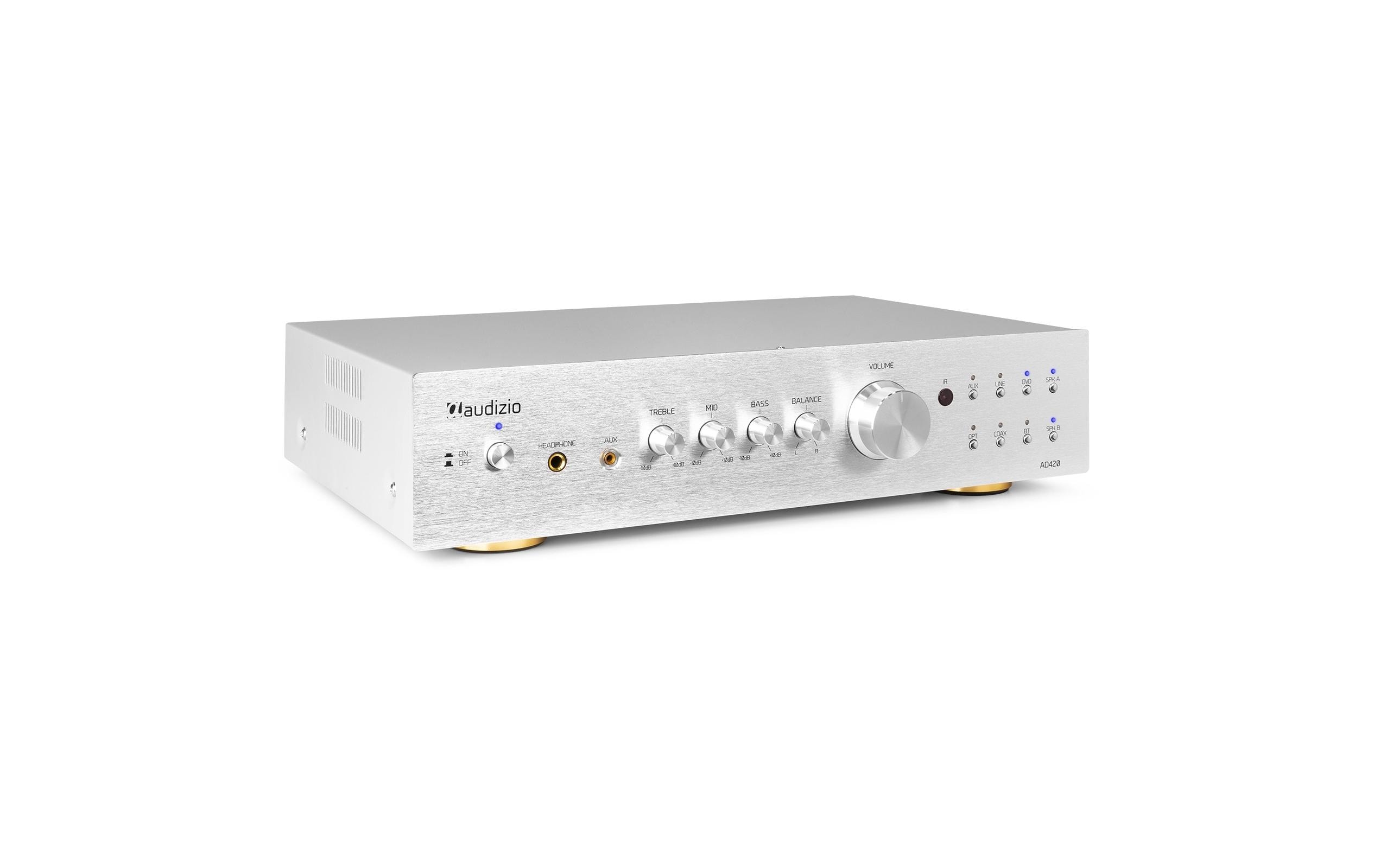 Stereo-Verstärker AD420A Silber<br>Vielseitiger 4-Kanal-Verstärker mit grosser Funktionalität
