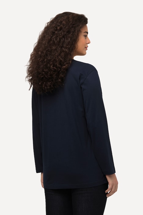 Shirt, V-Ausschnitt, Relaxed, Langarm