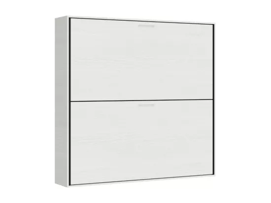 Lit escamotable superposé blanc horizontal 2 couchages 85x185 Bounto-2 matelas 85x185
