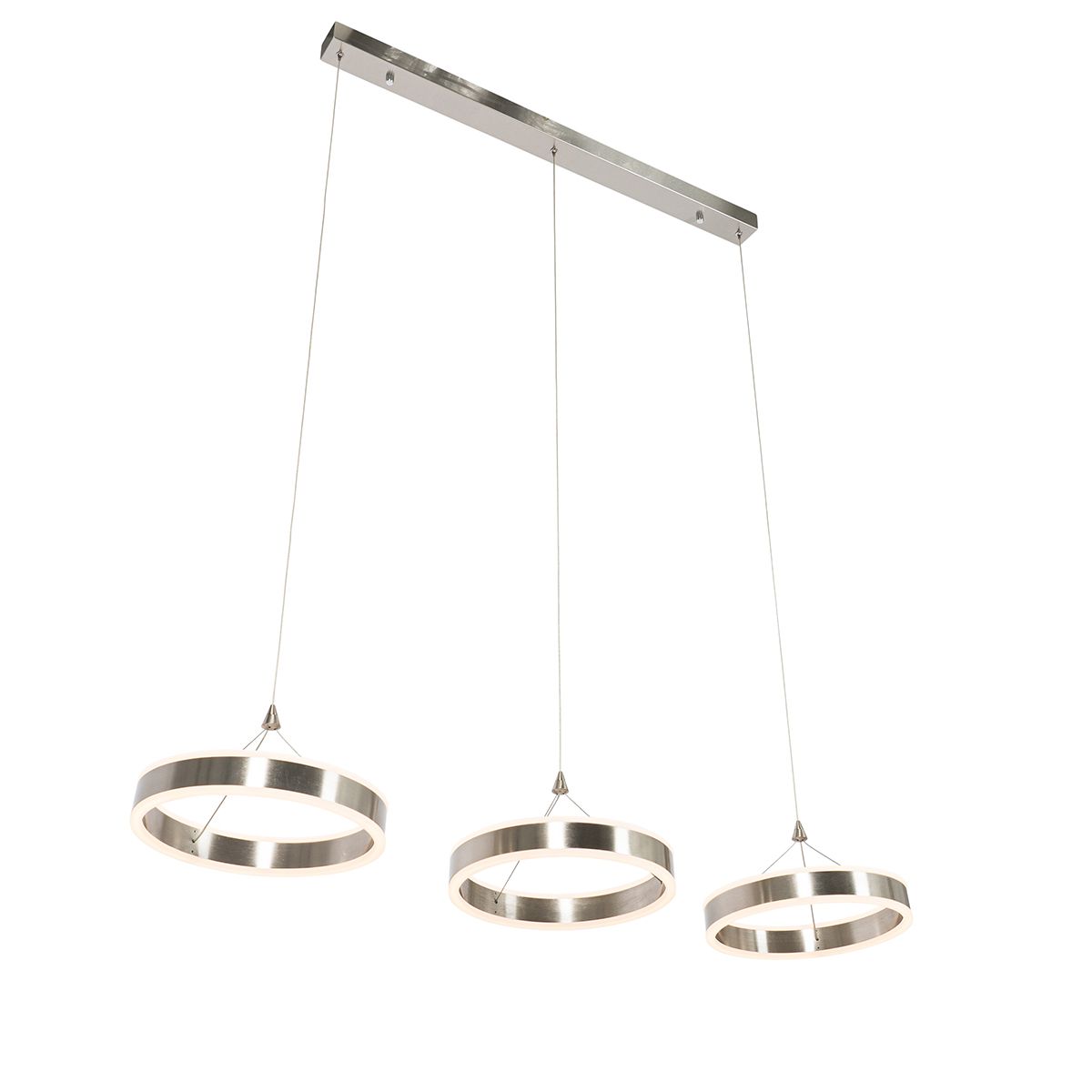 Hanglamp staal langwerpig incl. LED 3-staps dimbaar 3-lichts - Lyani